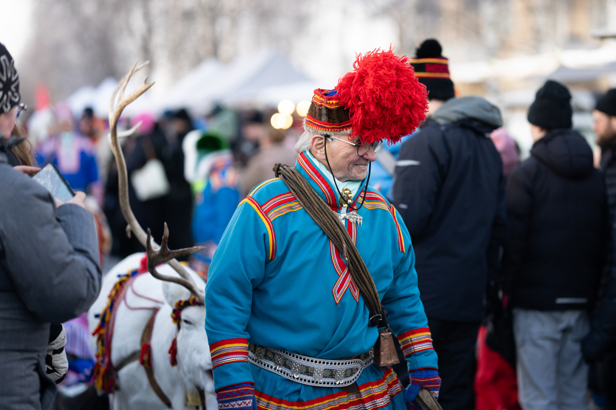 Renrajden på Jokkmokks marknad.